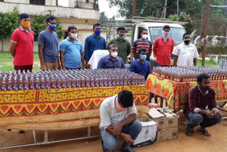 police seized telangana  alcohol at  maredumilli