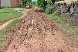 villagers waiting for a paved road