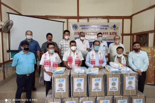 ppe kit distibution at nagoan  liance clube at nagoan  bhugaswari phukanoni civil hospital