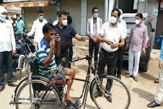 members of club distributing mask