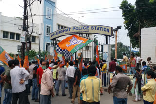 bjp cordoned off all police stations