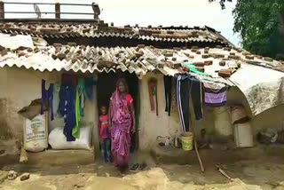 Family in the hut