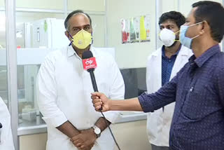 Corona tests at Anandarao Medical Institute in karimnagar