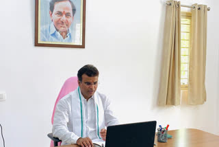 mla video conference on corona situations at street hospitals at kutbhullapur medchal