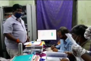 ACB  officials search at Machilipatnam Sub-Treasury Office