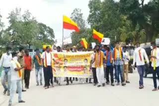 karnataka navanirmana sena protest in chithradurga