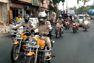 Delhi Police doing bike patrolling in Najafgarh after firing incident