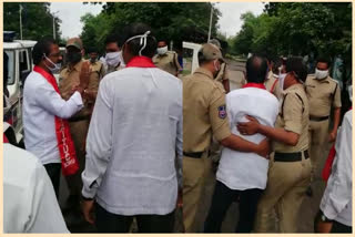 national-trade-union-leaders-arrested-at-mandamarri-singareni-area-mancherial-district