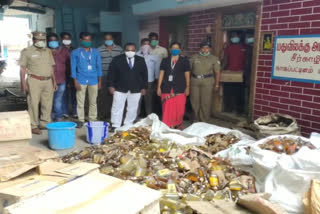 seized illegal liquor disposed in nagai Sirkazhi