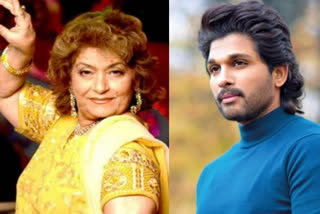 allu arjun bows down to his 1st choreographer saroj khan