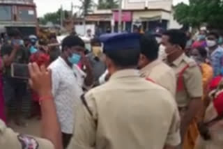 annavaram villagers protest for corona tests