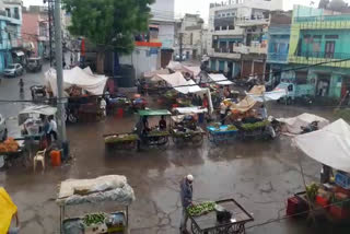 makrana news,  rajasthan news,  etvbharat news,  Nagaur news,  rain in nagaur, नागौर में बारिश, नागौर का मौसम