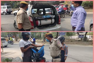 Delhi Police is checking vehicles on picket in Kakrola