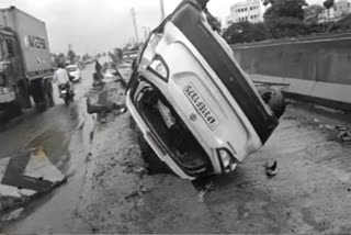 car rolled down at tuni highway in east godavari district