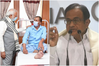 chidambaram shares photo collage of modi, manmohan's visits to injured soldiers, says pictures worth a million words