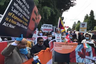 Demonstration outside Chinese Consulate