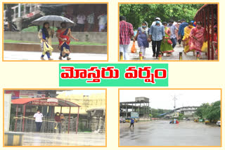 Moderate rain in warangal urban district headquarters