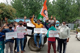 congress protest against bjp