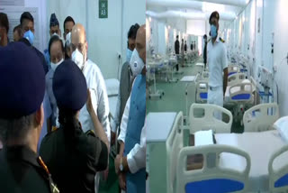 Amit Shah arrive to visit Sardar Patel Covid Care Center