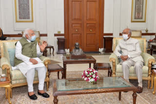 Prime Minister Narendra Modi met President Ram Nath Kovind at Rashtrapati Bhawan, earlier today.