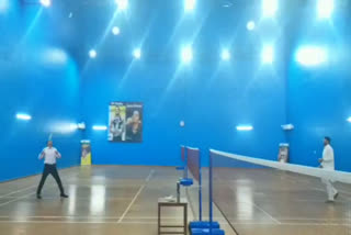 Dushyant Chautala played badminton at Multi Story Sports Complex