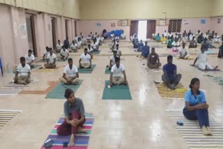 refreshment yoga training for kanchepuram police officers