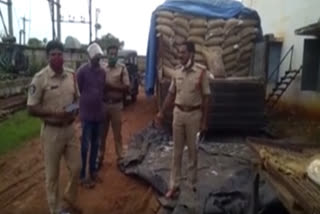 illegal ration rice seized in krishna dst nuzivid police