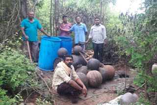 police and seb officers rides on illegal liquor making areas in prakasam district