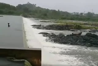 Flood Water Joined In Munner River In Khammam
