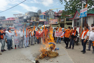 VHP burnt effigy of Chinese President