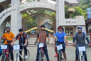 Corona awareness cycle rally by assamese actor