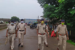 new SDOP  took out flag march in devsar, Singrauli