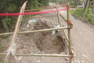 Bad condition of CM's home district road of Khowang Barphukan aali