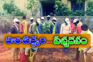 municipal labors participated in haritha haram program at ramayampeta in medak district