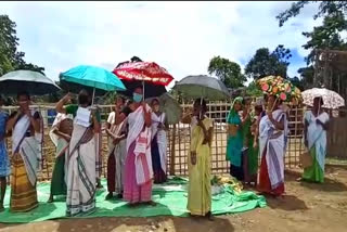 protest in tingkhong against oil india