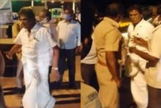 salem news  சேலம் செய்திகள்  admk former mp  salem court  former mp arjunan  omalur mp police fight  mp police fight tollgate  அர்ஜுனன்  முன்னாள் மக்களவை உறுப்பினர் அர்ஜுனன்  கருப்பூர்