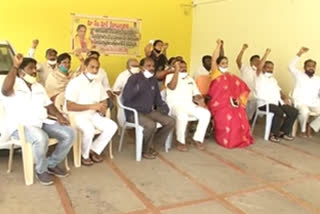 tdp leaders protest under ex mla sugunamma