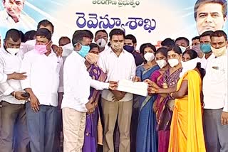 minister ktr participate in development works in veernapalli mandal