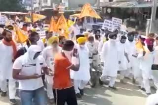 Akali dal protest against state govt in tarn taran