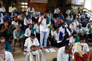outraged by peasants  against the state govt in Mandya