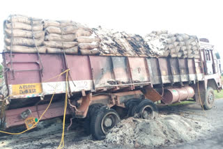 fire accident in rice load lorry at motkuru in yadadri bhuvanagiri