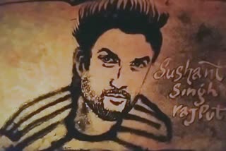 sand artist from kashmir namely sahil pays tribute to late actor sushant singh rajput by making portrait of him