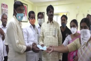 Dubbaka MLA Ramalinga reddy distributes Checks for Ration dealers