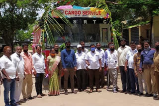 achampet depo manager started rtc cargo bus with the workers in nagarkurnool district