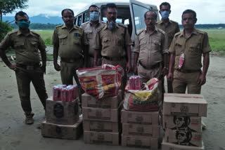 excise-seized-illegal-liqueur-of-arunachal-at-bihali