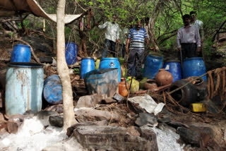 seb officers rides at prc tanda and destroyed 1600 litres jaggery storage