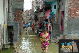 water logging in agar nagar b block kirari assembly