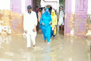 Rain water filled in Palwal Women Police Station