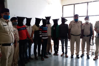 Police arrested seven accused for committing robbery at forest post in sagar