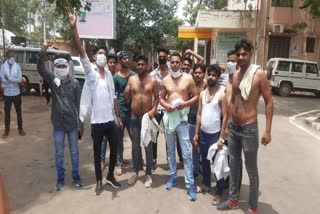 UGC Guideline regarding final year exams, students protest in karauli